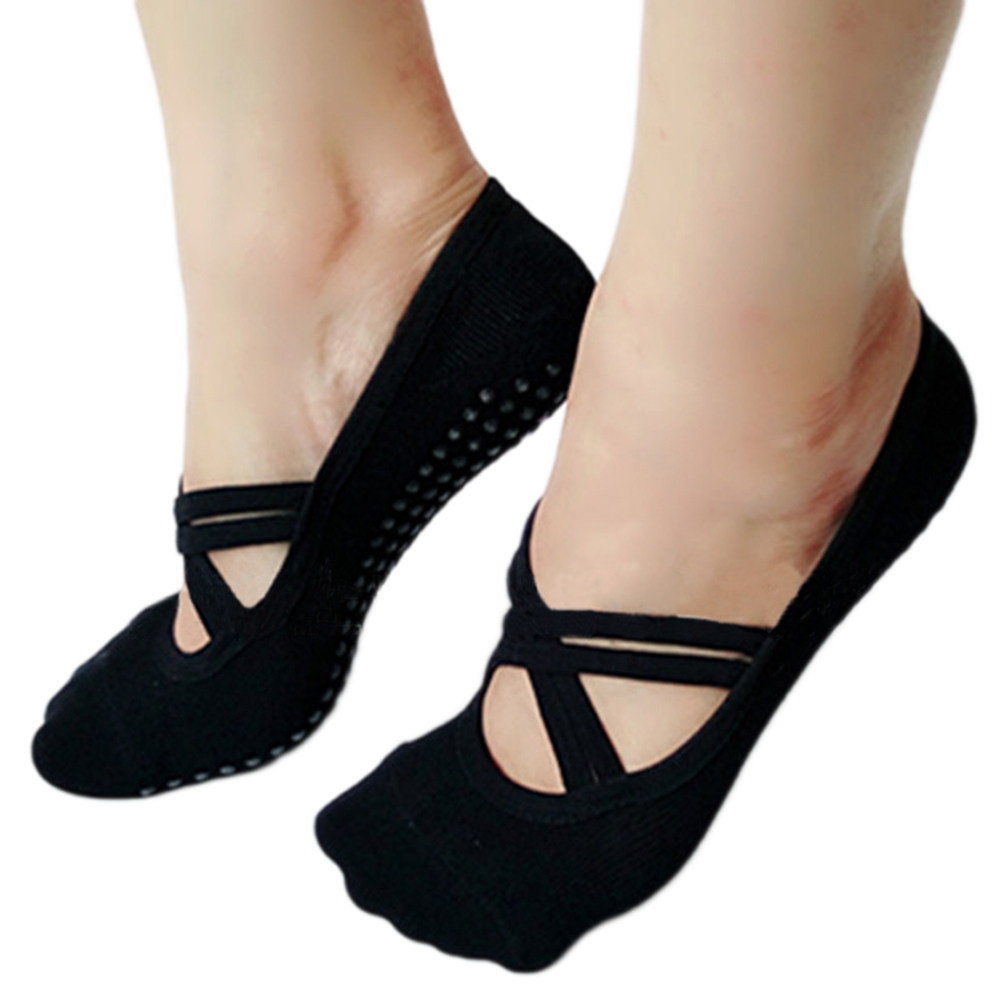 Grip Sock Yoga - Calzini da Yoga per Donne, Neri,
